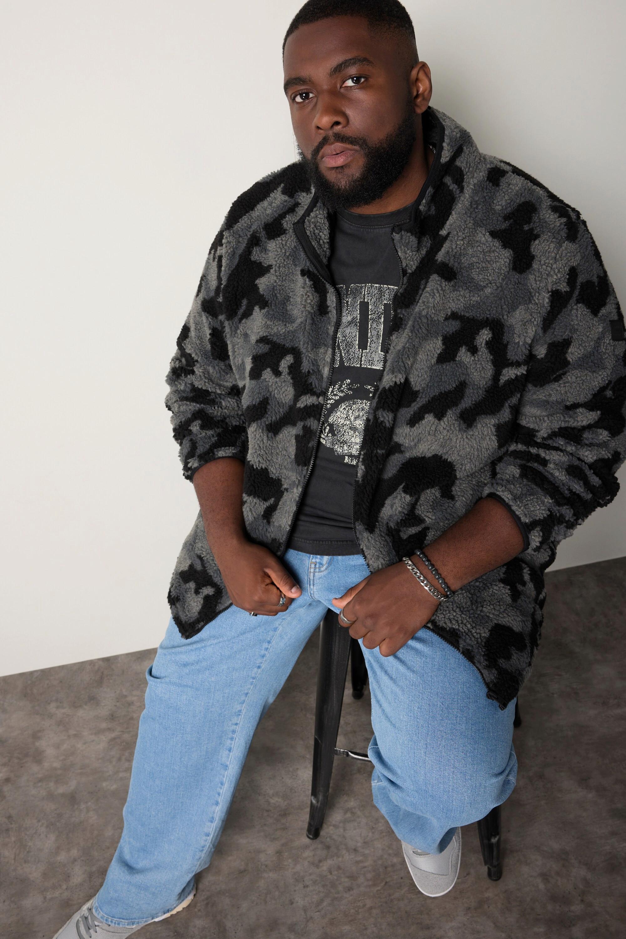 Sthuge Giacca Teddy Camouflage Collo Alto  