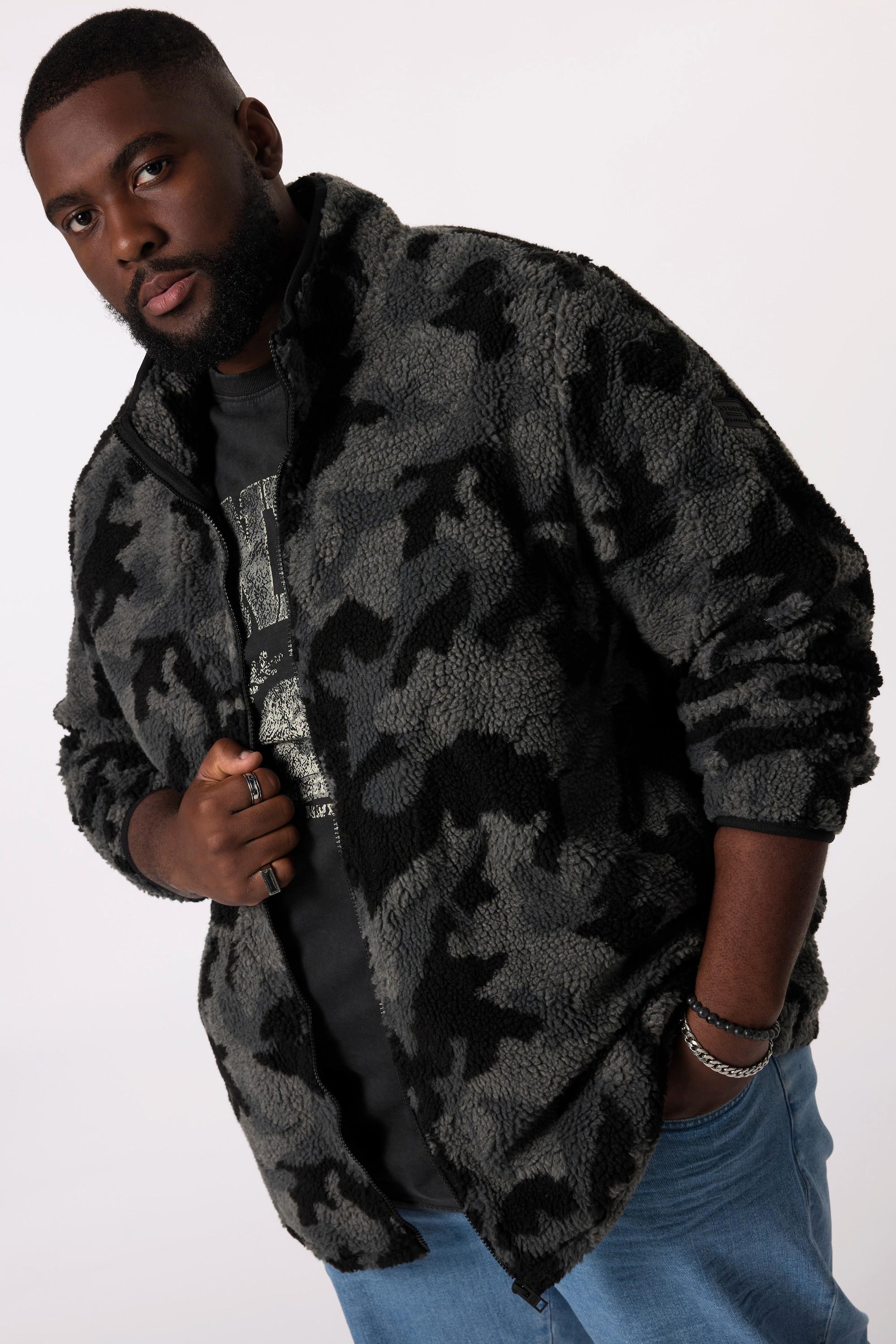 Sthuge Giacca Teddy Camouflage Collo Alto  