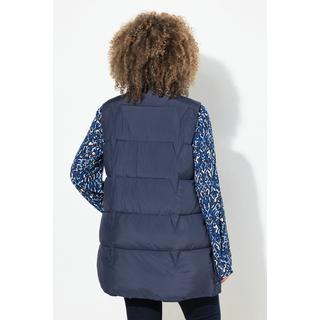 Ulla Popken  Gilet matelassé sans manches, boutons-pression sur les côtés, col chemise 