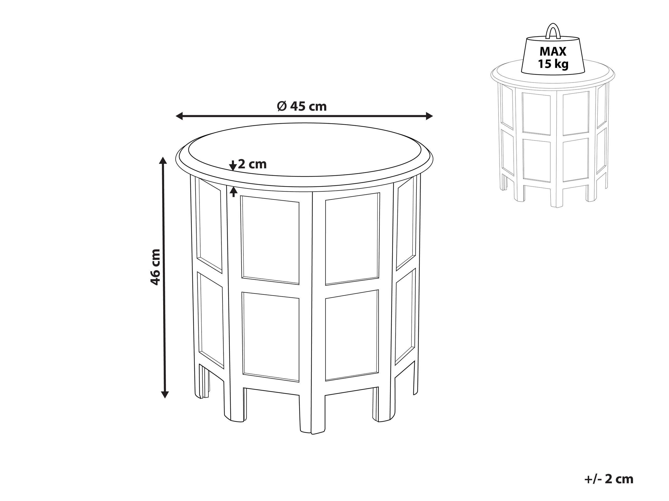 Beliani Table d'appoint en Manguier Rétro BORAI  