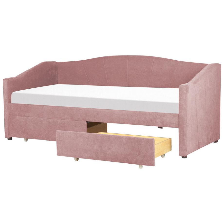 Beliani Tagesbett mit Stauraum aus Stoff Klassisch VITTEL  