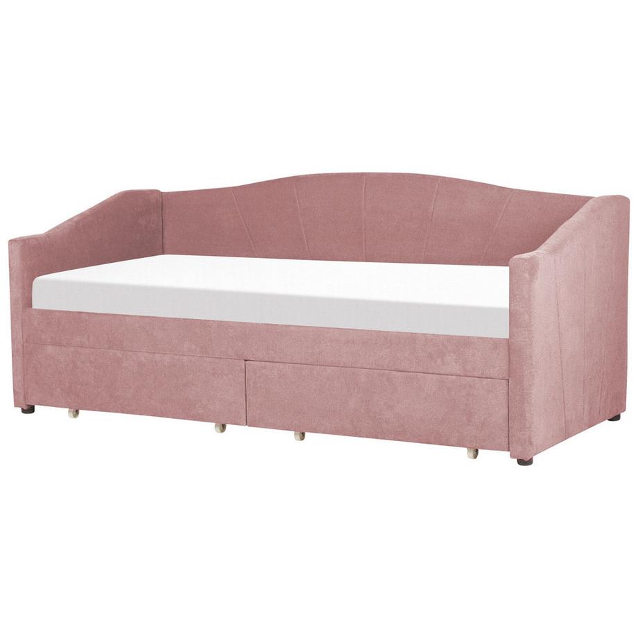 Beliani Tagesbett mit Stauraum aus Stoff Klassisch VITTEL  