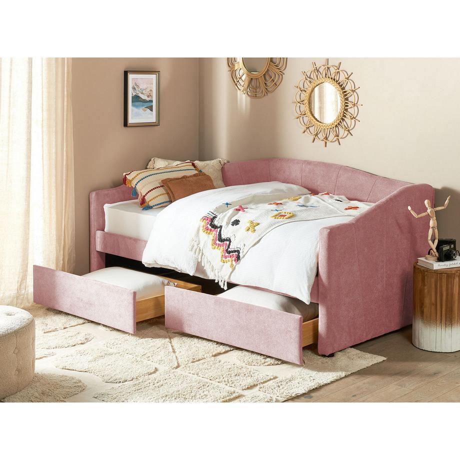 Beliani Tagesbett mit Stauraum aus Stoff Klassisch VITTEL  