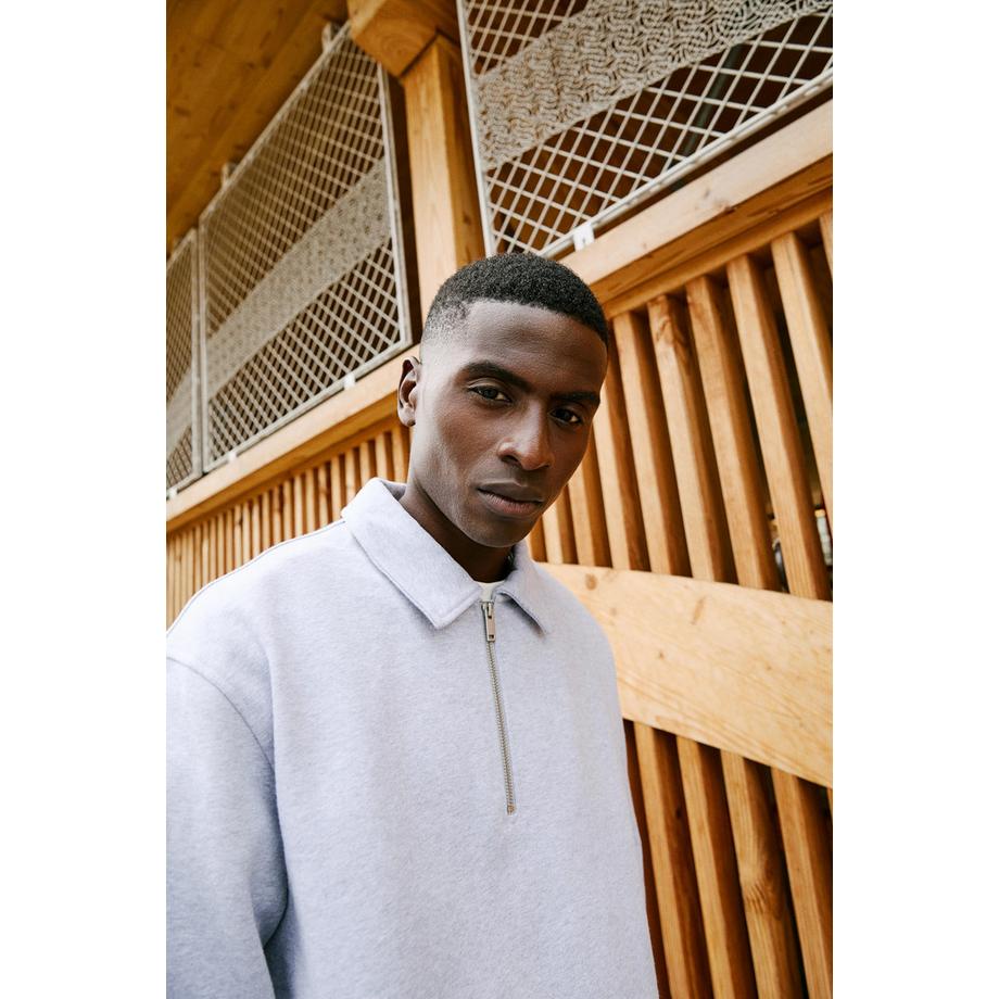 DECATHLON Sweat polo relax homme, Heritage, gris  