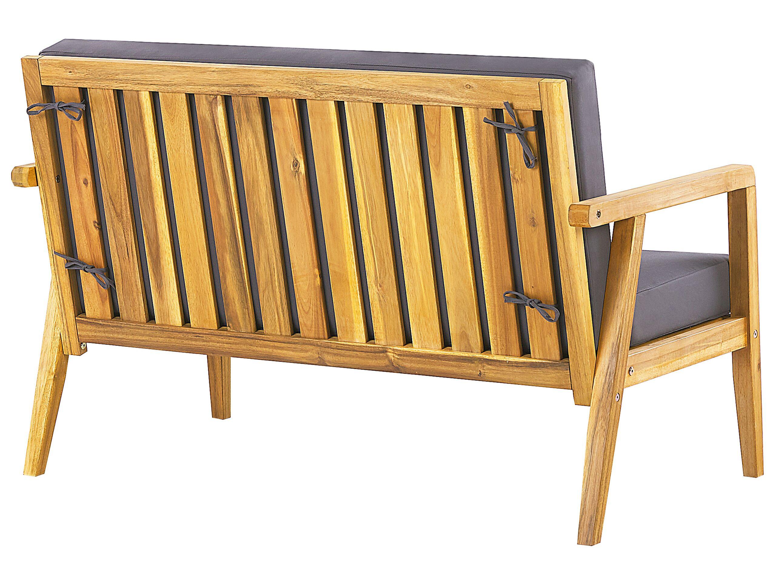 Beliani Ensemble de salon avec table en Acacia Rétro PALLANO  