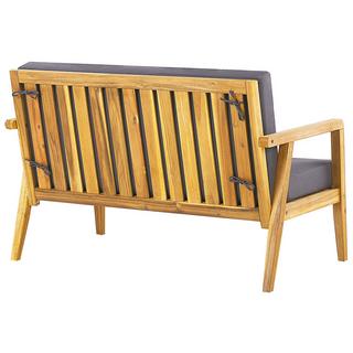 Beliani Ensemble de salon avec table en Acacia Rétro PALLANO  