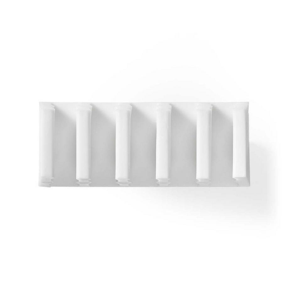 Nedis  Gestione dei cavi | Morsetto per cavi | Click and Go | 2 pz. | Numero di slot: 5 dischi | Spessore massimo del cavo: 7,1 mm | Polipropilene | Bianco 