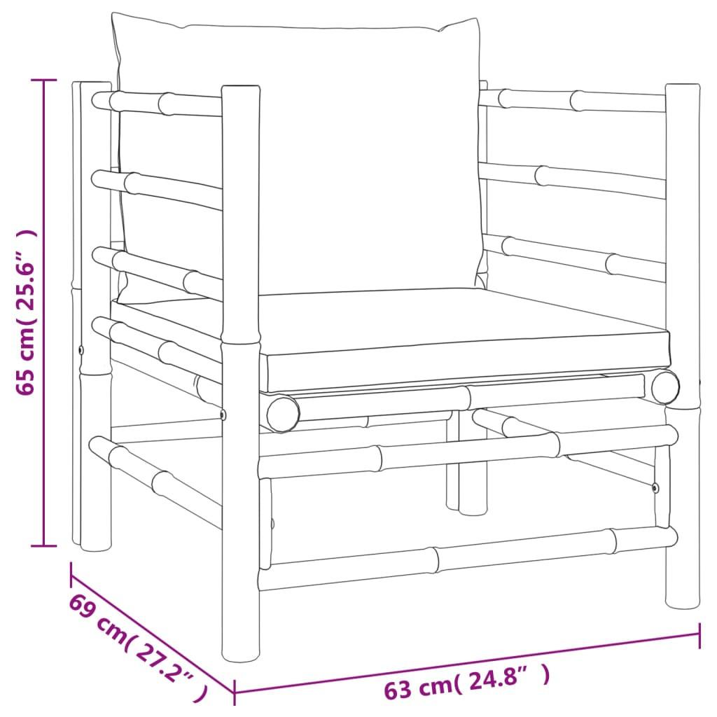 VidaXL Canapé de jardin bambou  