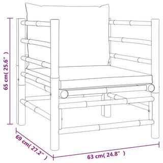 VidaXL Canapé de jardin bambou  