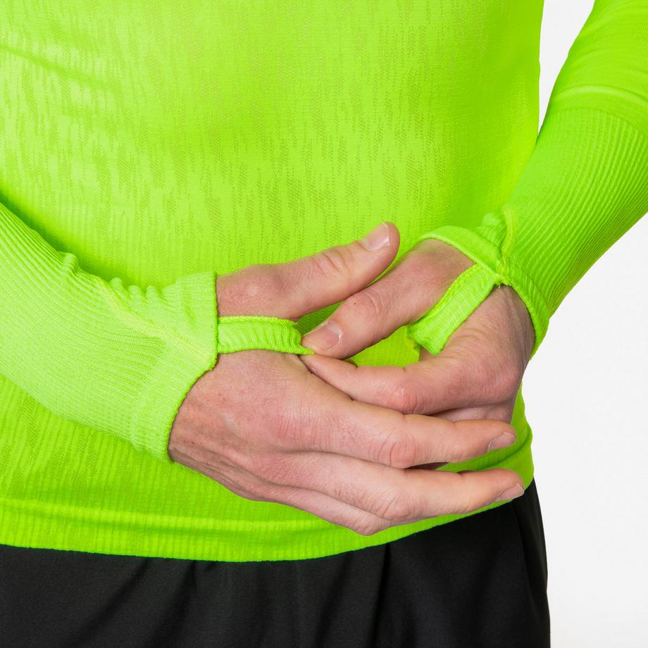 KIPSTA  Sous-maillot de foot thermique seamless manches longues mixte, Keepdry jaune flu 