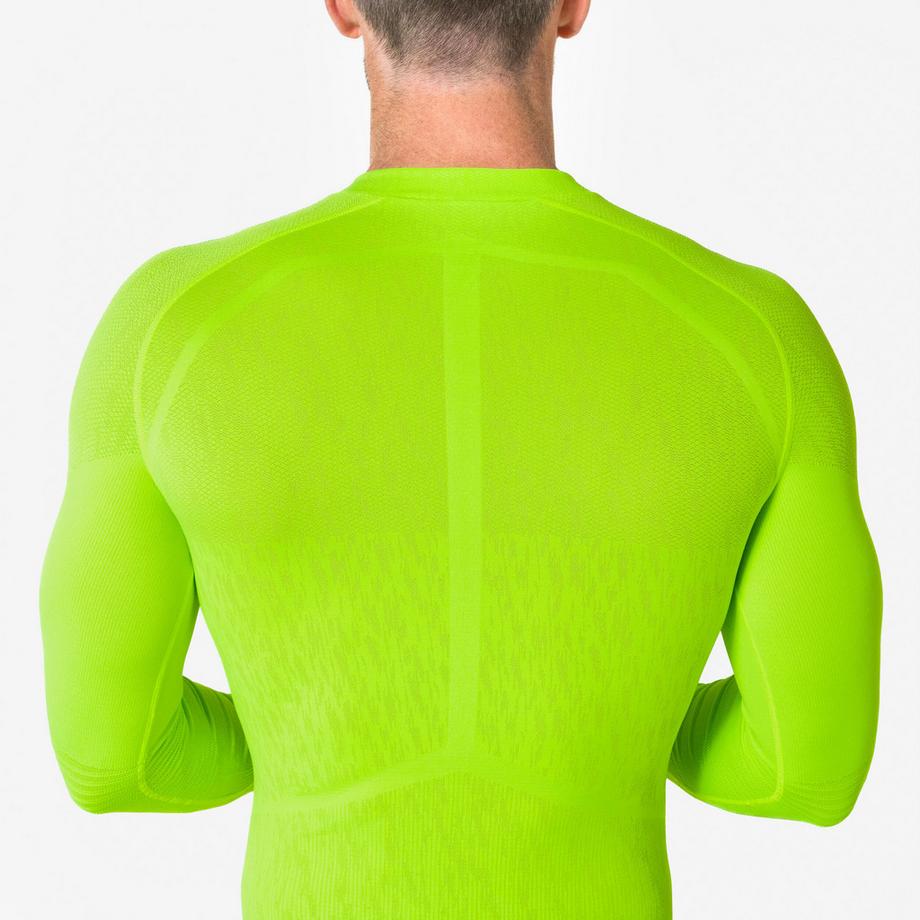 KIPSTA  Sous-maillot de foot thermique seamless manches longues mixte, Keepdry jaune flu 