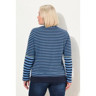 Ulla Popken  Maglia classica con mix di righe, collo polo e maniche lunghe 