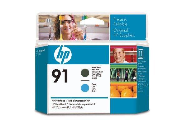 Hewlett-Packard  HP Druckkopf 91 schwarz matt/cyan C9460A DesignJet Z6100 