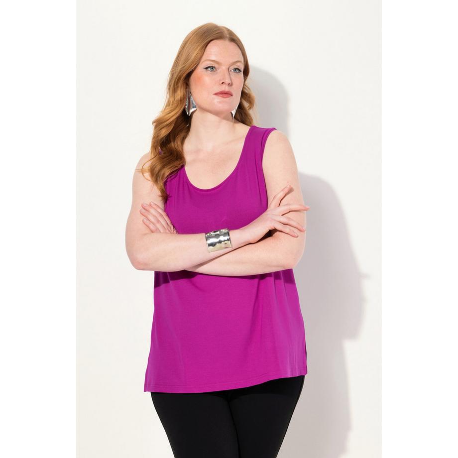 Ulla Popken Classic Fit Rundhals Stretch Ärmelloses Top  