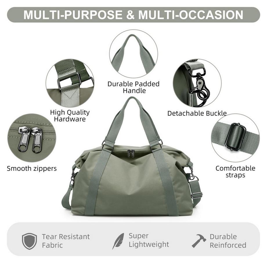 Only-bags.store  Sac de sport Bagage à main Sac Weekender avec housse pour trolley, sac de voyage imperméable Duffle Bag 
