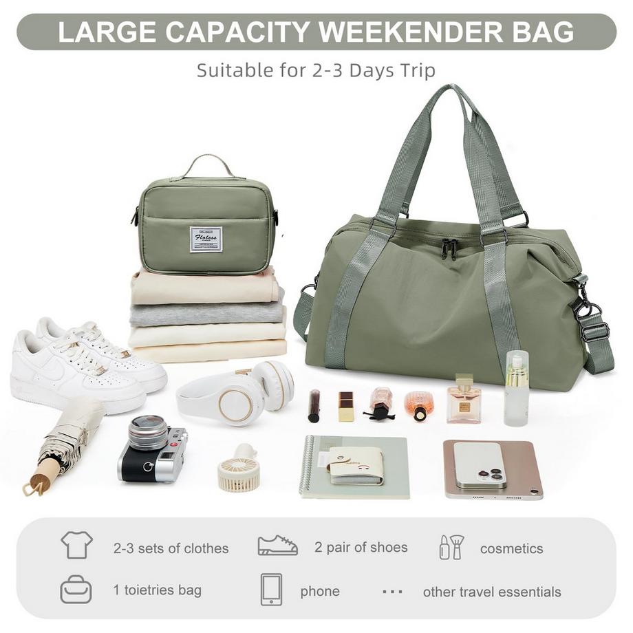 Only-bags.store  Sac de sport Bagage à main Sac Weekender avec housse pour trolley, sac de voyage imperméable Duffle Bag 
