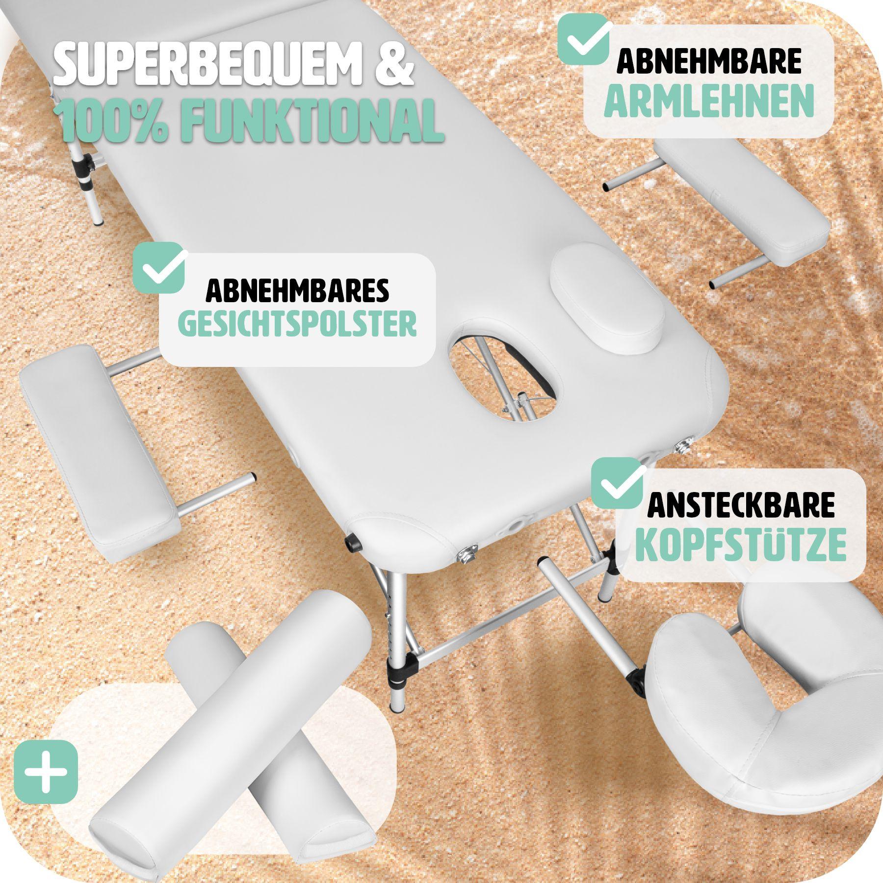 Tectake Lettino da massaggio a 2 zone con rullo  