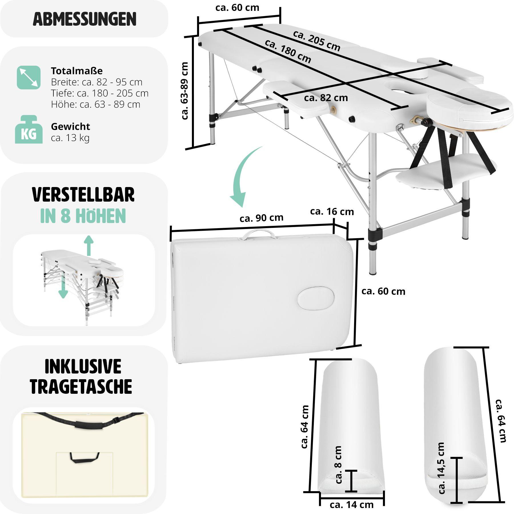 Tectake Table de massage 2 zones avec rouleaux de massage  