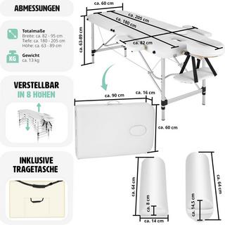 Tectake Lettino da massaggio a 2 zone con rullo  