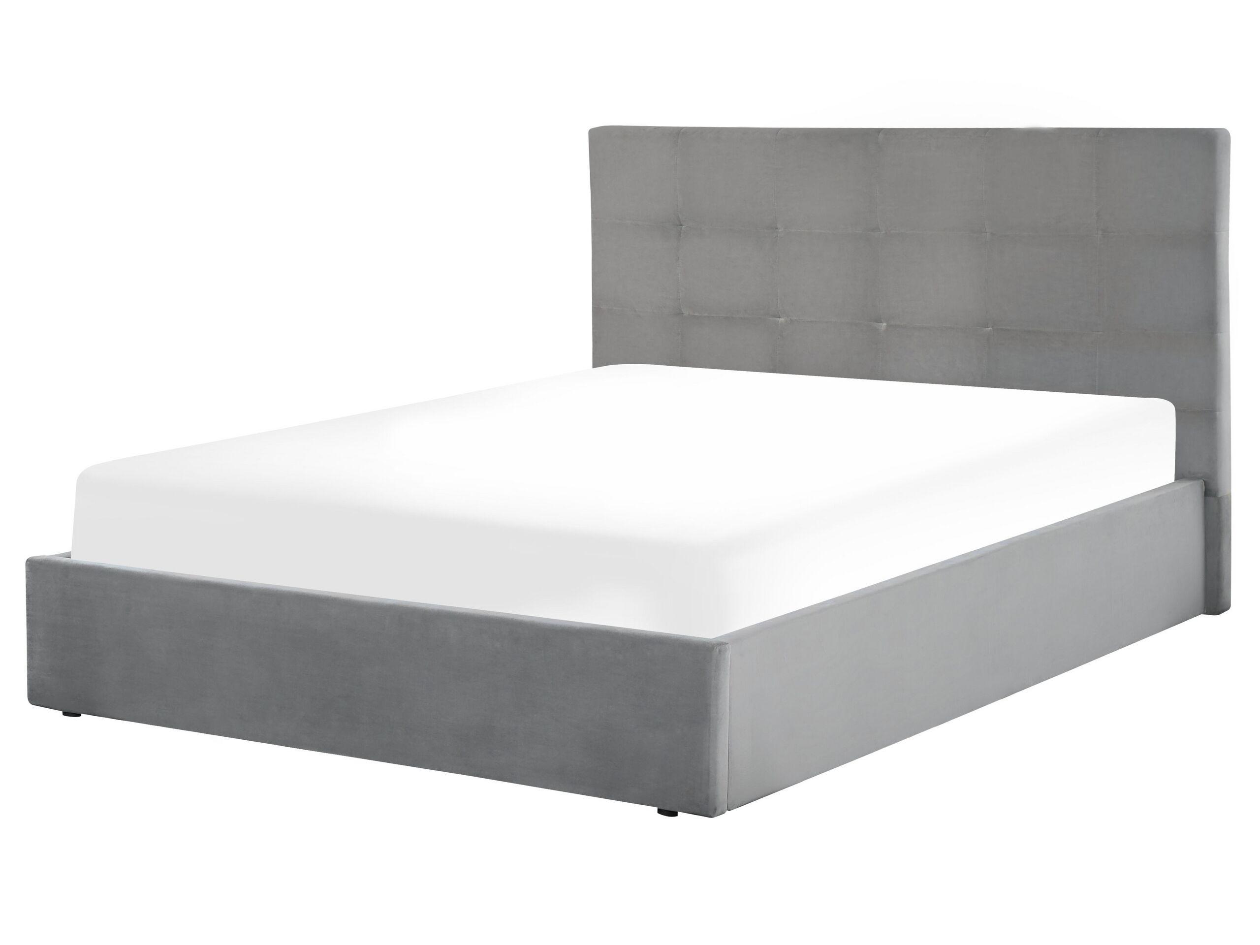 Beliani Bett mit Bettkasten aus Samtstoff Modern LORIENT  