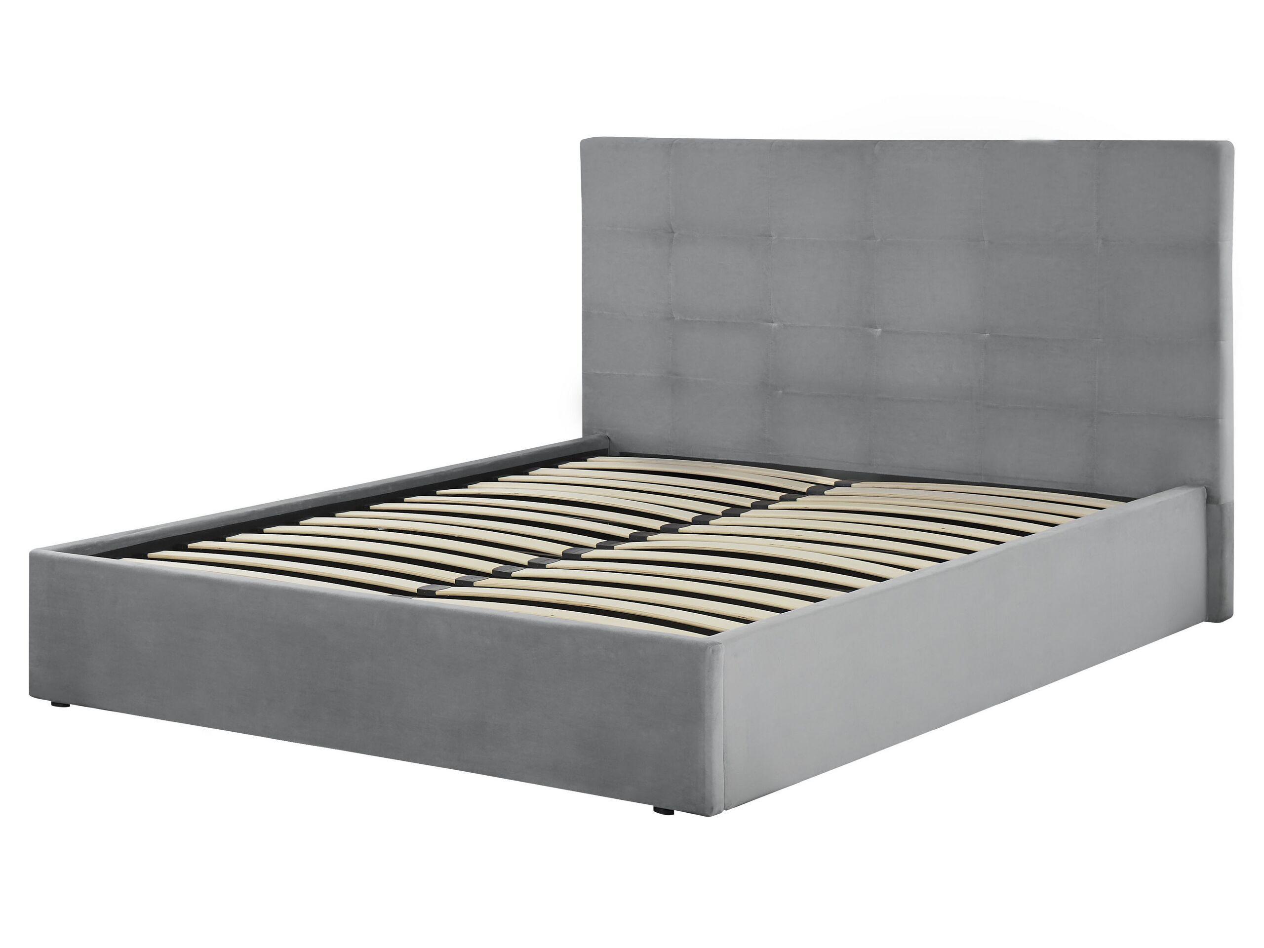 Beliani Bett mit Bettkasten aus Samtstoff Modern LORIENT  