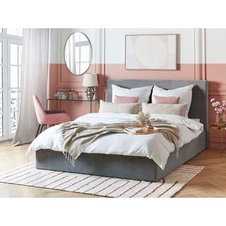 Beliani Bett mit Bettkasten aus Samtstoff Modern LORIENT  