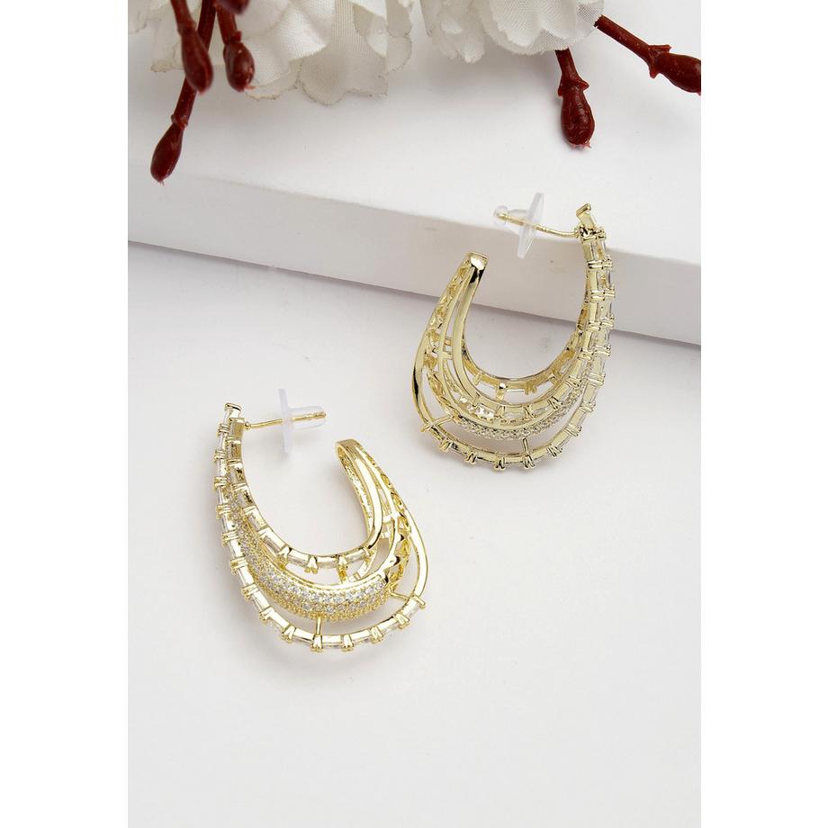 AVANT-GARDE PARIS  Diva Kollektion Cubic Zirconia Geschichtete Creolen 