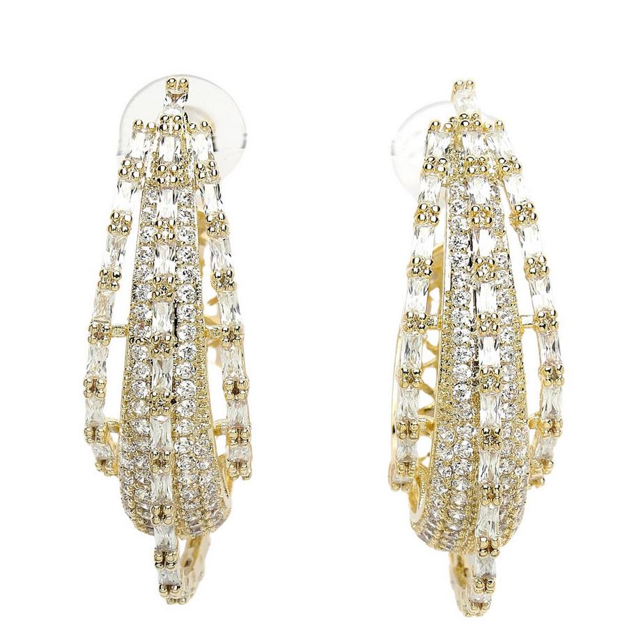 Diva Kollektion Cubic Zirconia Geschichtete Creolen