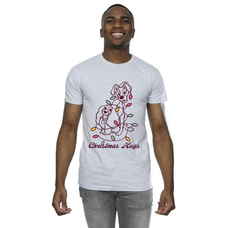 Disney Lady And The Tramp Christmas Hugs T-Shirt  