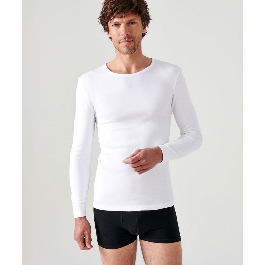 Tee-shirt col rond, manches longues, chaleur Medium 3.