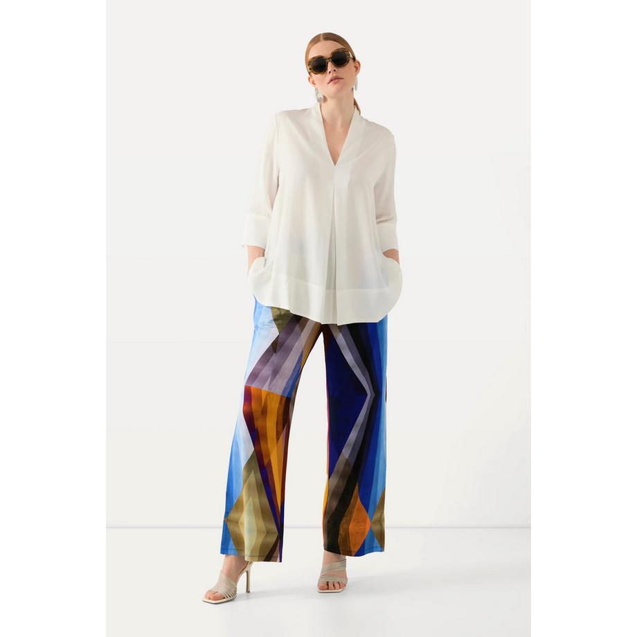 Ulla Popken Slinkyhose Geometrisch Weites Bein Elastikbund  