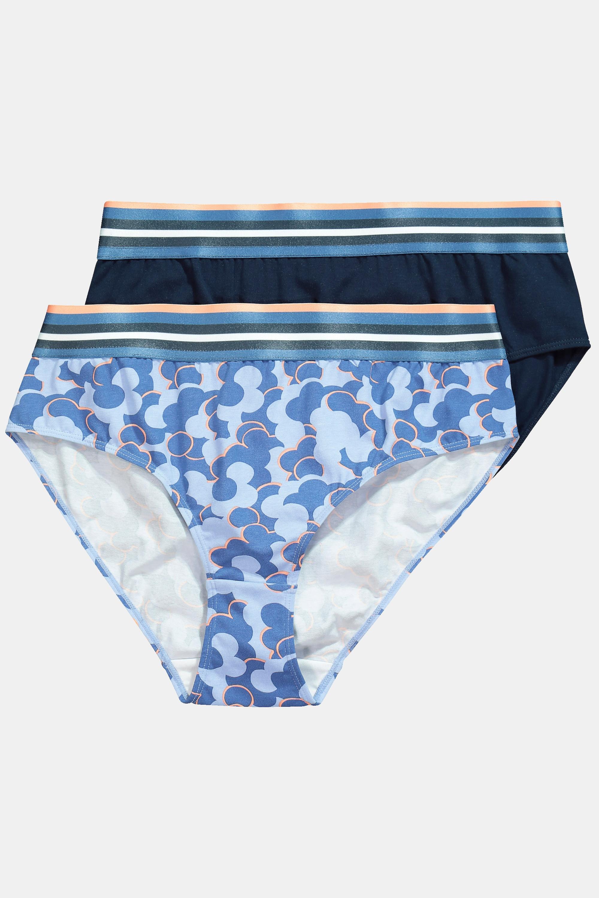 Ulla Popken Culottes Midi Lot de 2 Jersey Bord-Côte Motif Uni  