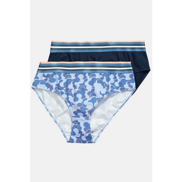 Lot de 2 culottes midi, jersey bord-côte, motif/uni