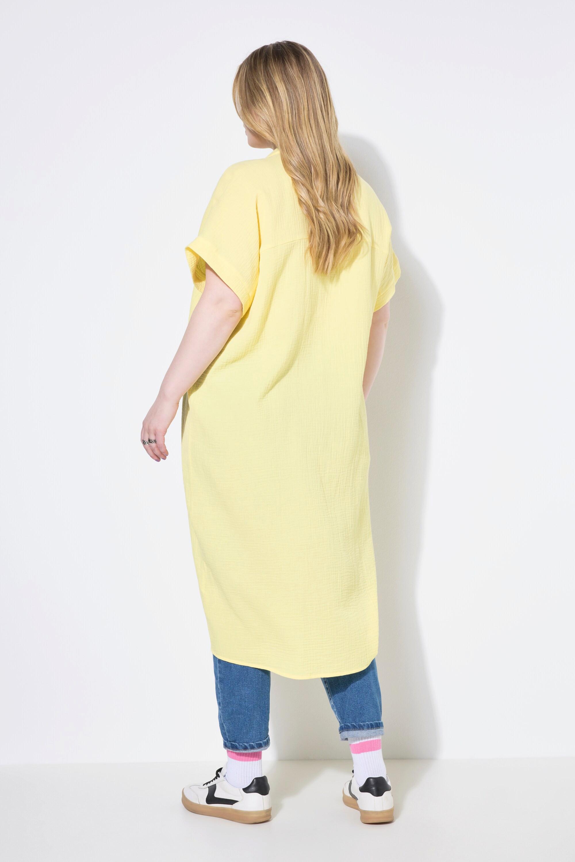 Studio Untold Longbluse Eggshape Musselin Halbarm  