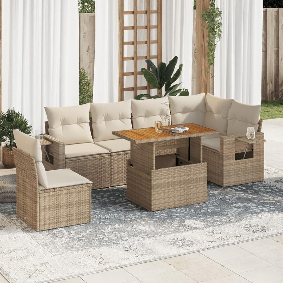 VidaXL Ensemble de canapés de jardin rotin synthétique  