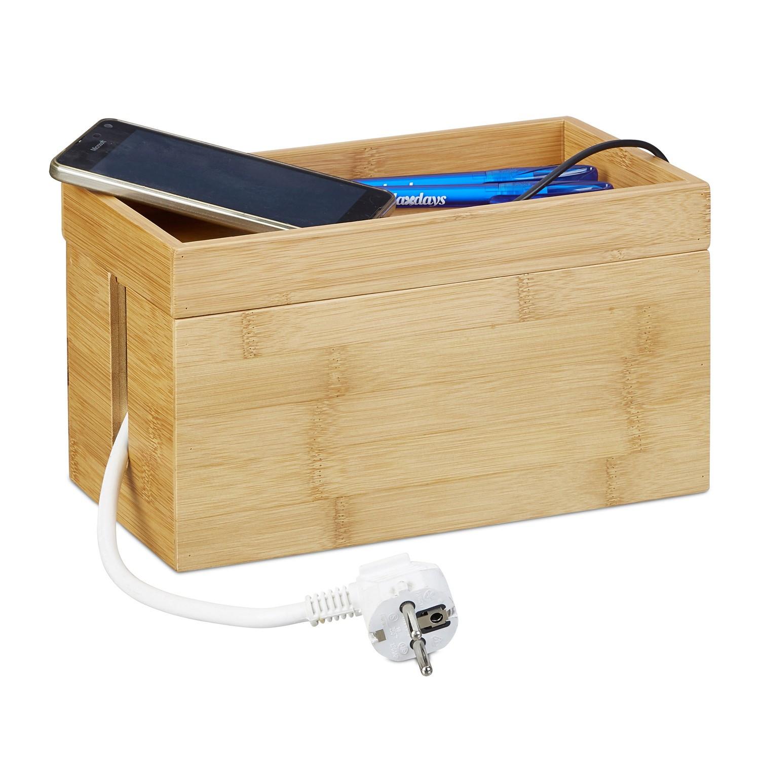 Northix Boîte à câbles en bambou  