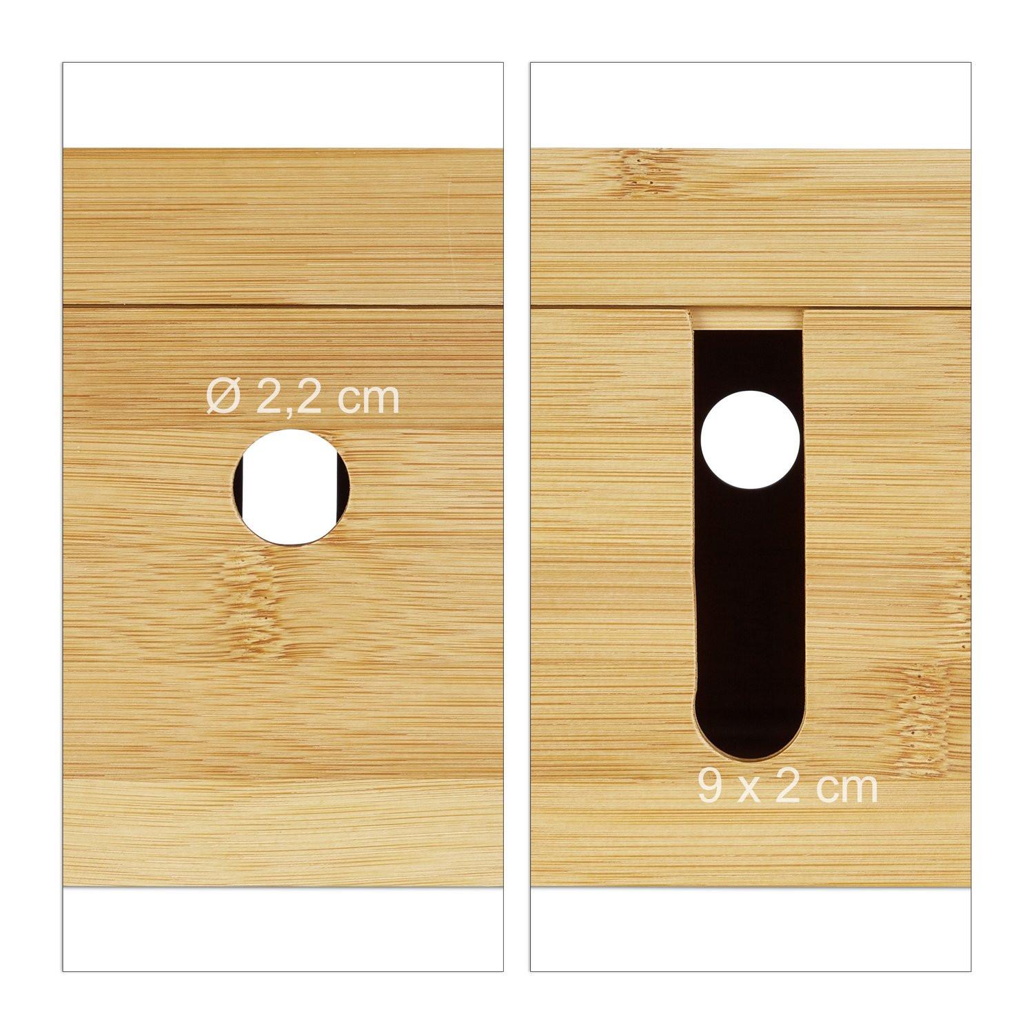 Northix Boîte à câbles en bambou  