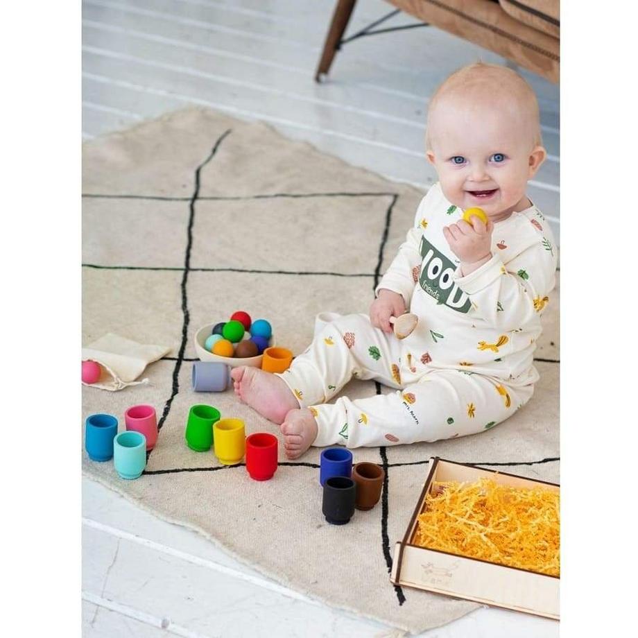 Activity-board  Open Ended Spielzeug Kinder, Sortierspielzeug Kleinkind, Waldorf Aufbewahrungsbehälter, runde 