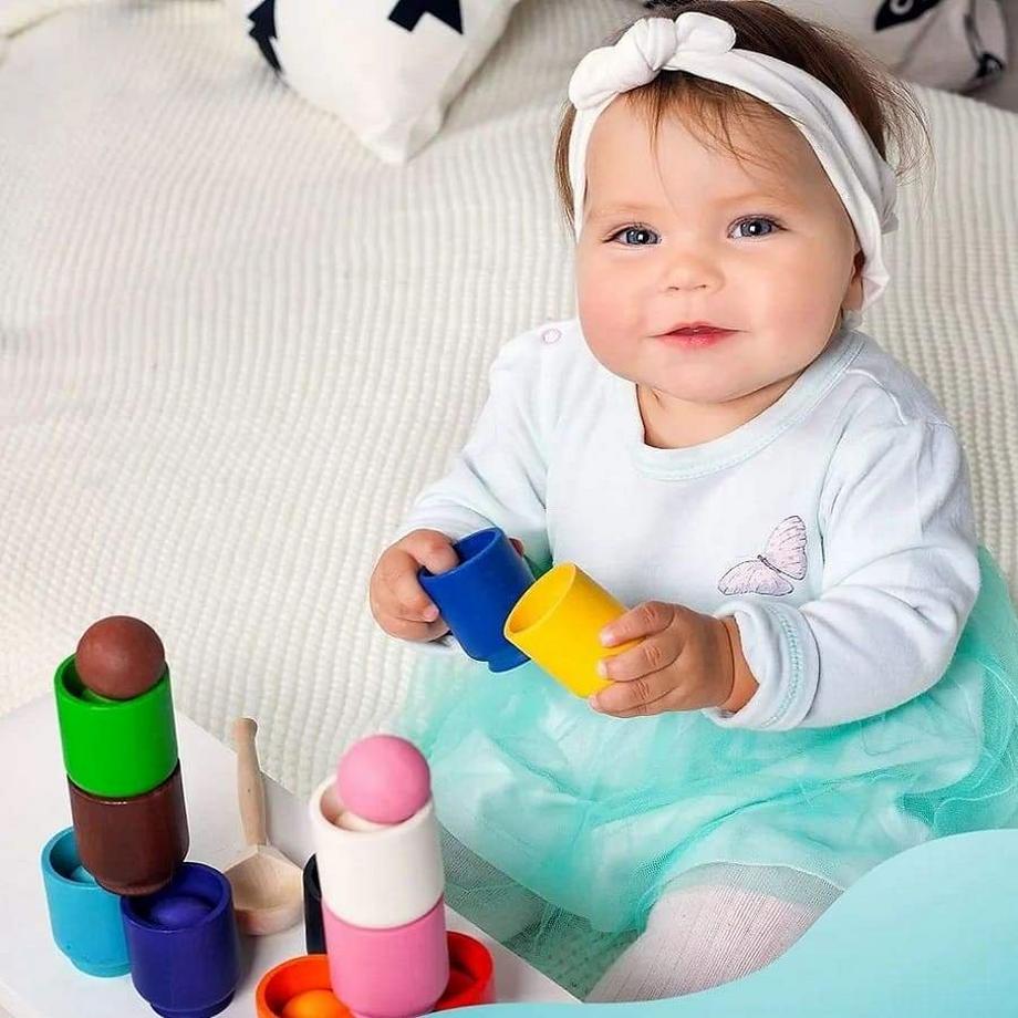 Activity-board  Open Ended Spielzeug Kinder, Sortierspielzeug Kleinkind, Waldorf Aufbewahrungsbehälter, runde 