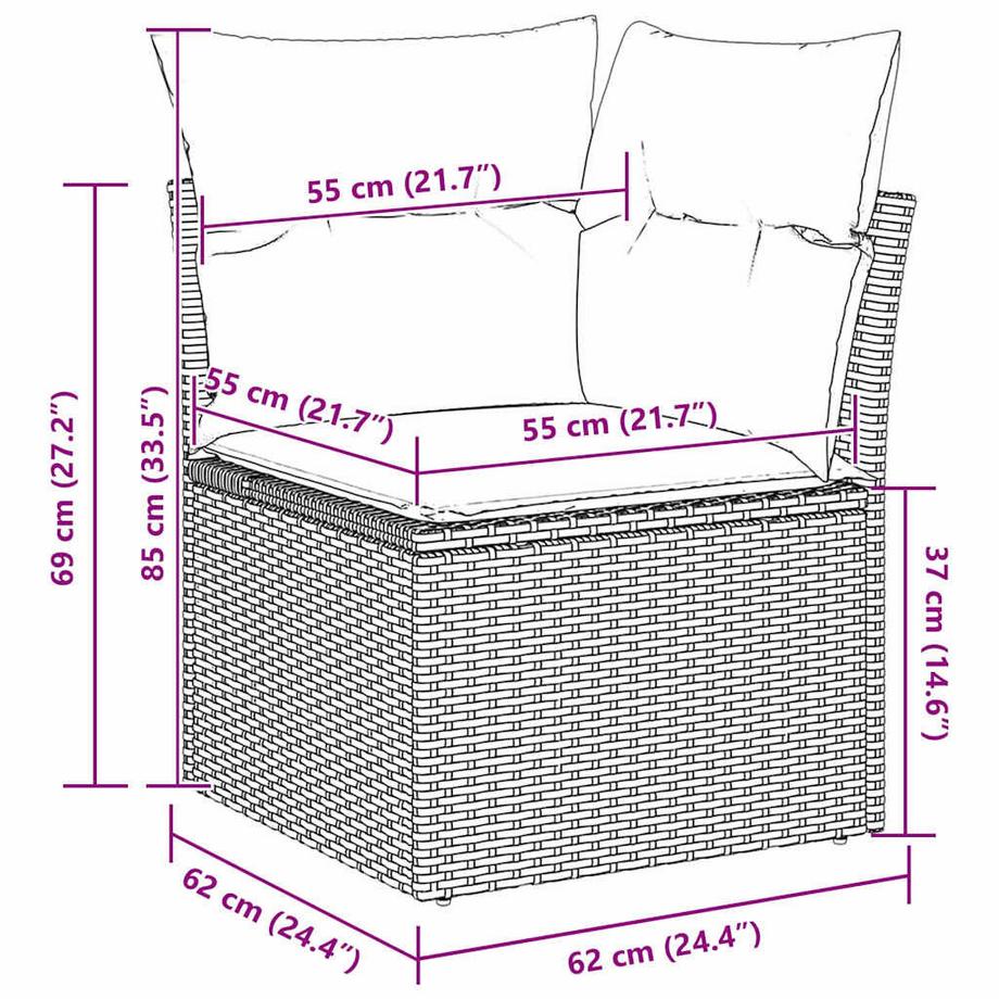 VidaXL Set Divano da Giardino Polyrattan  