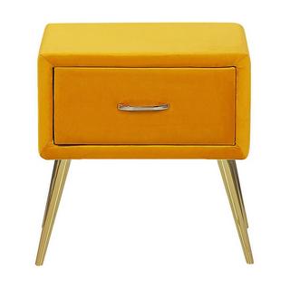 Beliani Table de nuit à 1 tiroir en Velours Glamour FLAYAT  