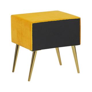 Beliani Table de nuit à 1 tiroir en Velours Glamour FLAYAT  
