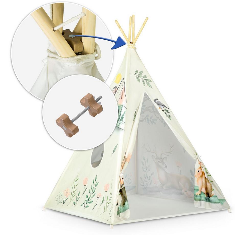 B2X  Kinder-Tipi-Zelt Nukido – Beige 