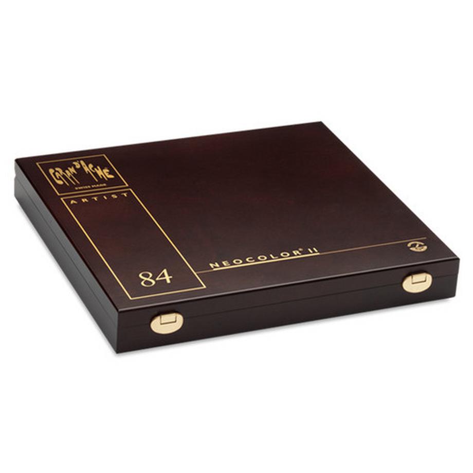 Caran d'Ache  Coffret en bois Neocolor II, 84 pastels 