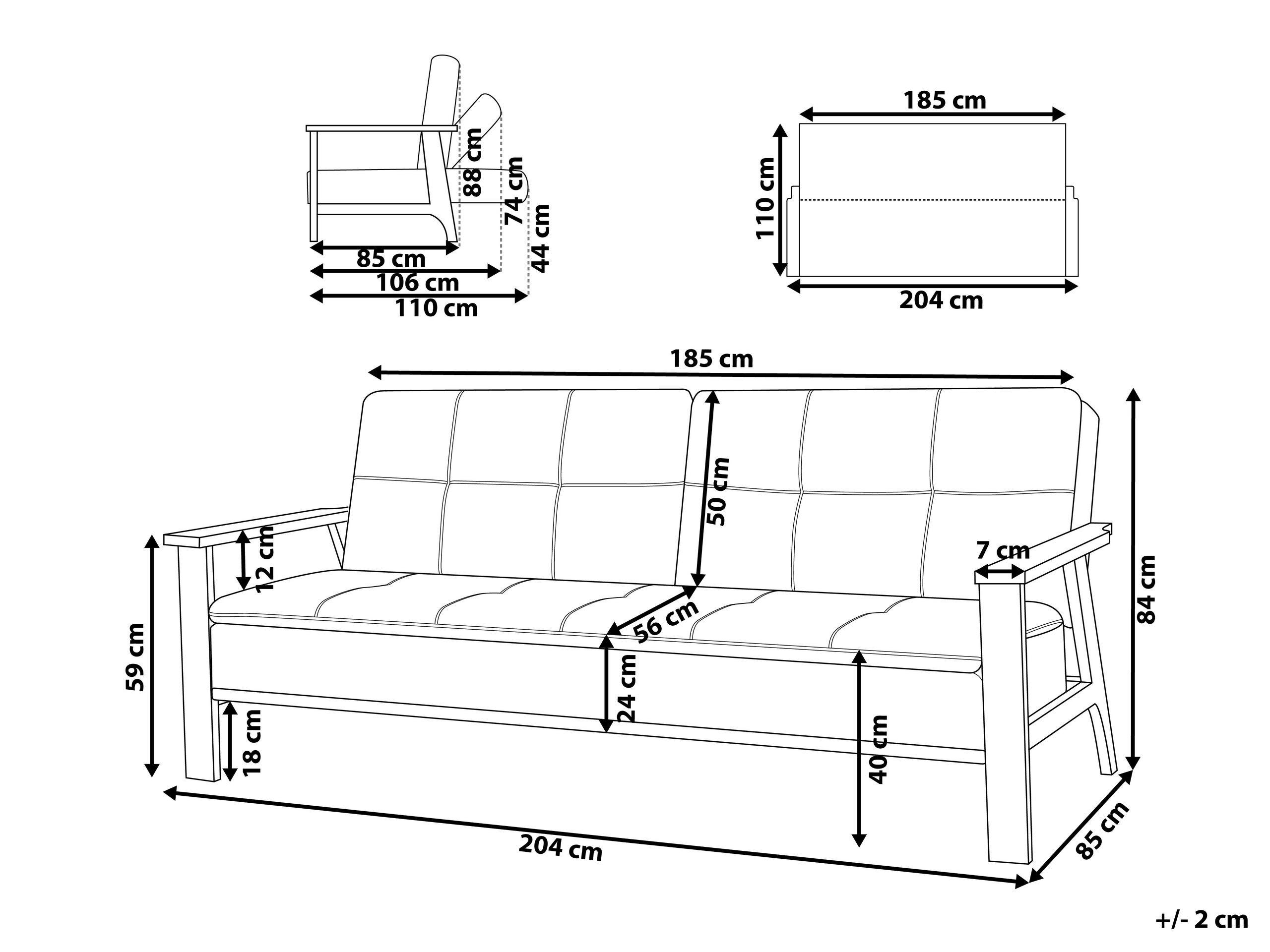 Beliani Schlafsofa aus Polyester Retro TJORN  