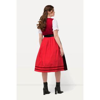 Ulla Popken  Tradizionale abito smanicato Dirndl con grembiule di pizzo e scollo rettangolare 