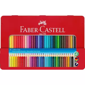 FABER-CASTELL Farbstifte Colour Grip 112435 36 Farben Metalletui
