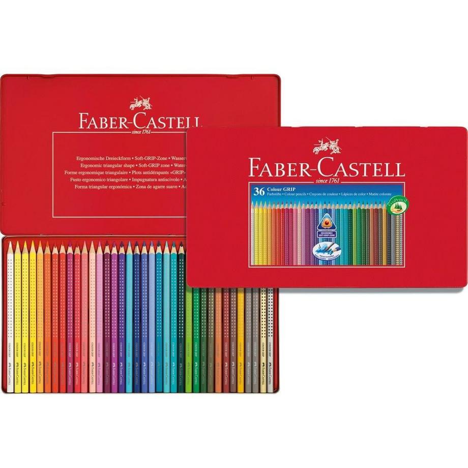 Faber-Castell Colour Grip Buntstifte 2001 in Metalletui (36Teile)  