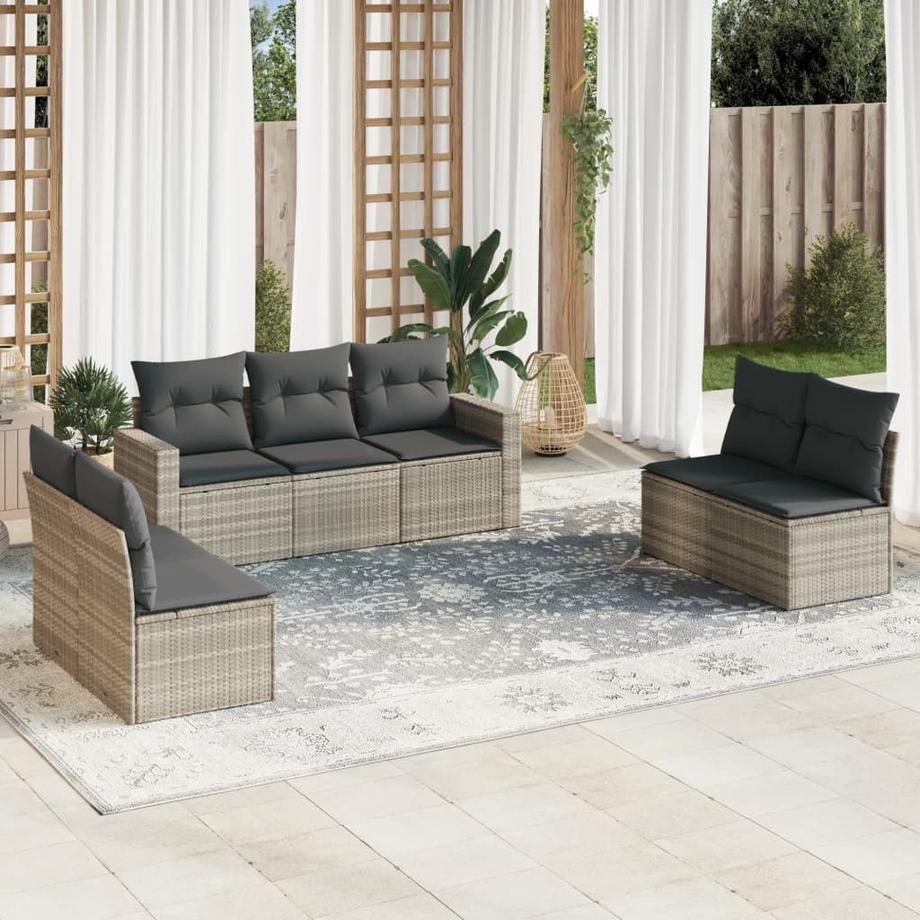 VidaXL Ensemble de canapés de jardin rotin synthétique  