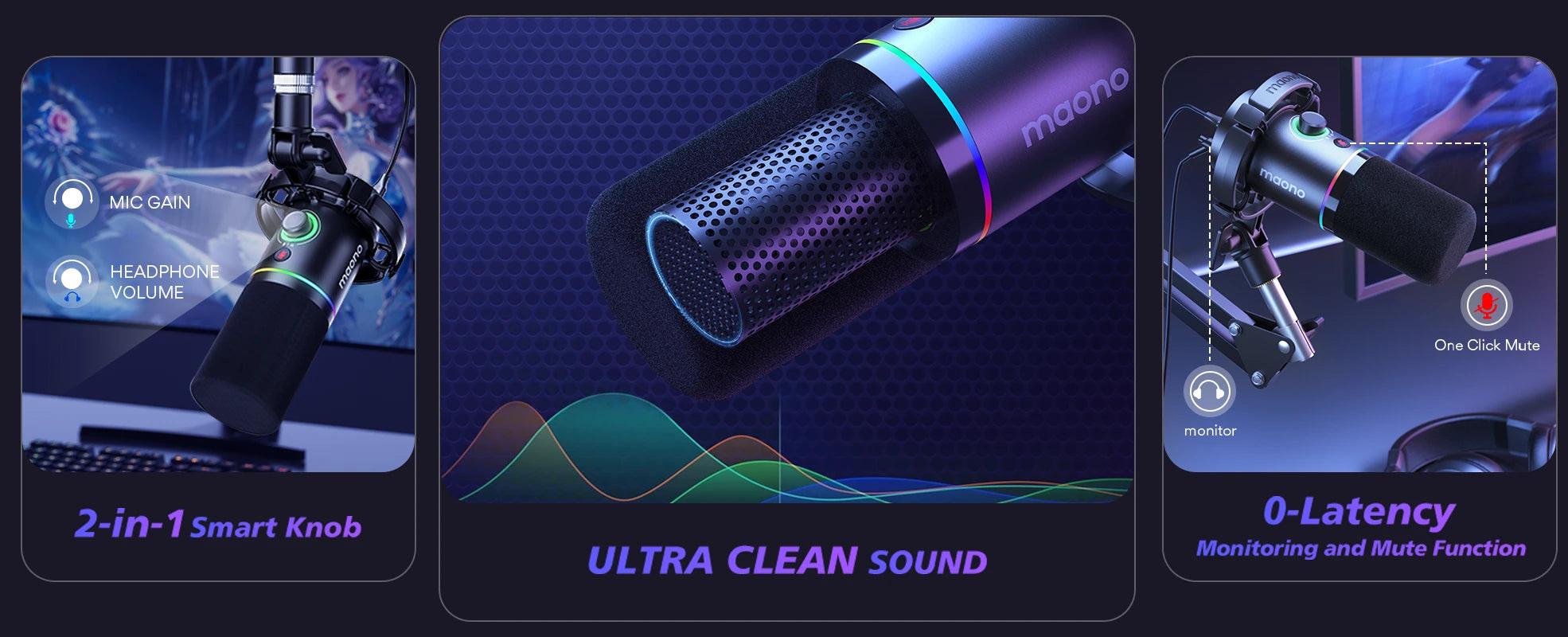 Maono  PD200XS USB/XLR Mikrofon und Mikrofonarm 